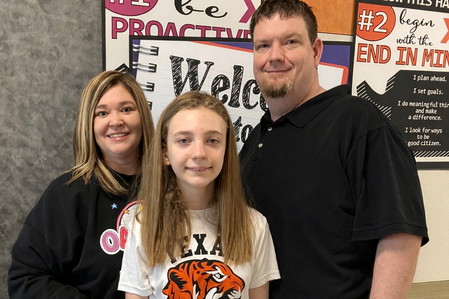 Family at a school event